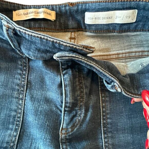 Pilcro And The Letterpress By Anthropologie Zip Fly Skinny Jeans Blue Size 29 - Picture 3 of 7